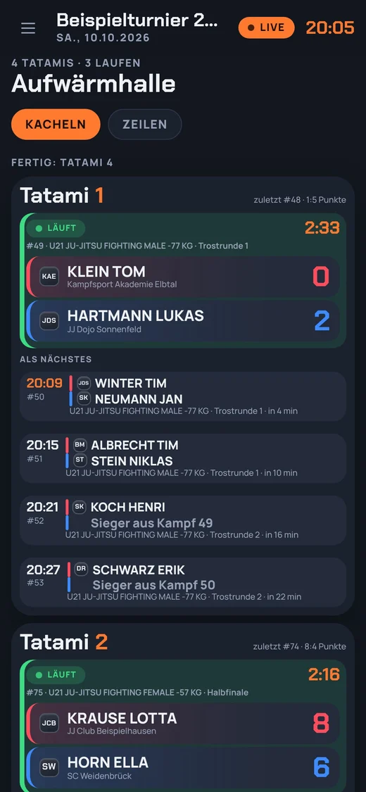Tatamio auf dem Handy
